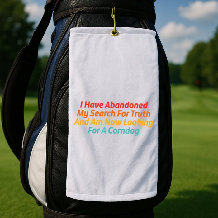 I Have Abandoned My Search For Truth Funny Retro Vintage Golf Towel