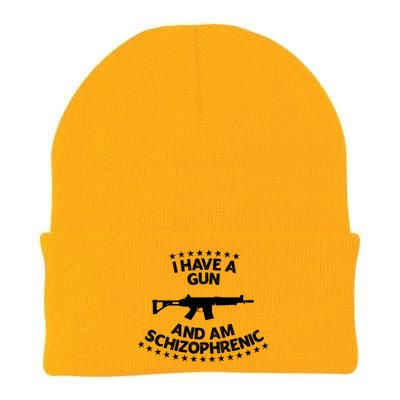 I Have A Gun And Am Schizophrenic Gun Lovers Knit Cap Winter Beanie