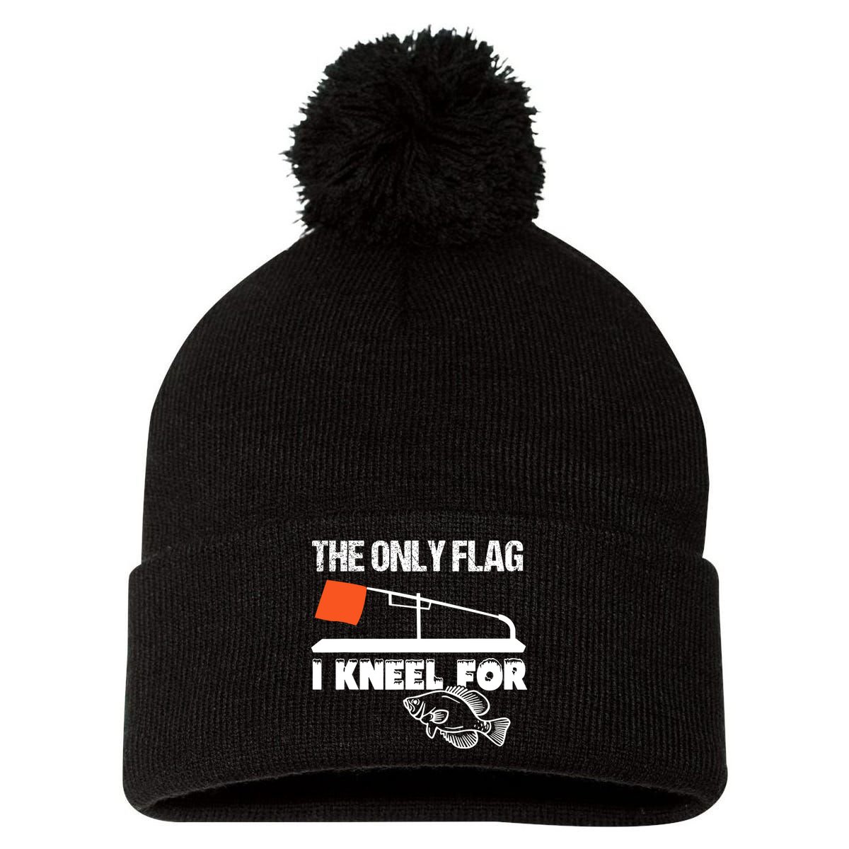 I Have A Crappie Attitude Funny Crappie Fishing Fisherman Pom Pom 12in Knit Beanie