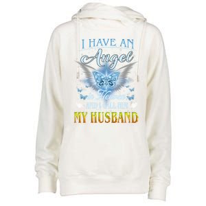 I Have An Angel In Heaven And I Call Him My Husband Memories Cool Gift Womens Funnel Neck Pullover Hood