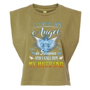 I Have An Angel In Heaven And I Call Him My Husband Memories Cool Gift Garment-Dyed Women's Muscle Tee