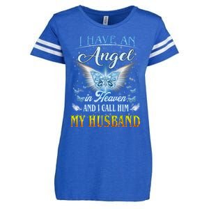 I Have An Angel In Heaven And I Call Him My Husband Memories Cool Gift Enza Ladies Jersey Football T-Shirt