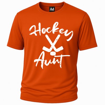 Ice Hockey Aunt Cute Mothers Day Aunty Auntie Nephew Great Gift Cooling Performance Crew T-Shirt