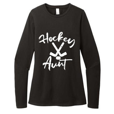 Ice Hockey Aunt Cute Mothers Day Aunty Auntie Nephew Great Gift Womens CVC Long Sleeve Shirt