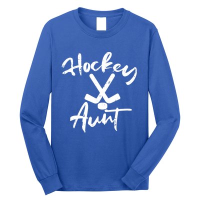 Ice Hockey Aunt Cute Mothers Day Aunty Auntie Nephew Great Gift Long Sleeve Shirt