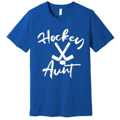 Ice Hockey Aunt Cute Mothers Day Aunty Auntie Nephew Great Gift Premium T-Shirt