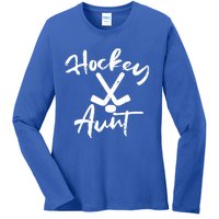 Ice Hockey Aunt Cute Mothers Day Aunty Auntie Nephew Great Gift Ladies Long Sleeve Shirt