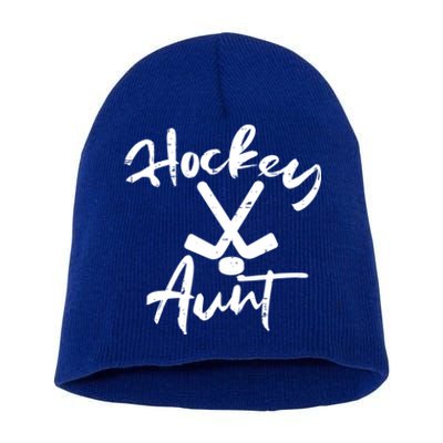 Ice Hockey Aunt Cute Mothers Day Aunty Auntie Nephew Great Gift Short Acrylic Beanie