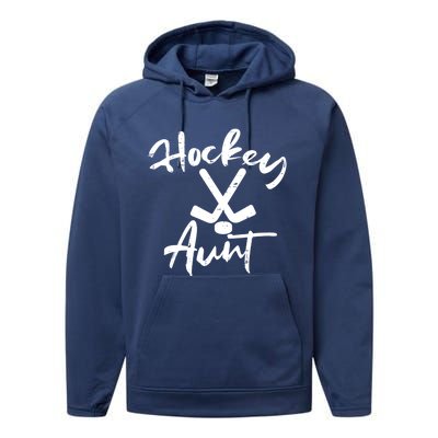 Ice Hockey Aunt Cute Mothers Day Aunty Auntie Nephew Great Gift Performance Fleece Hoodie