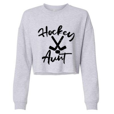 Ice Hockey Aunt Cute Mothers Day Aunty Auntie Nephew Great Gift Cropped Pullover Crew