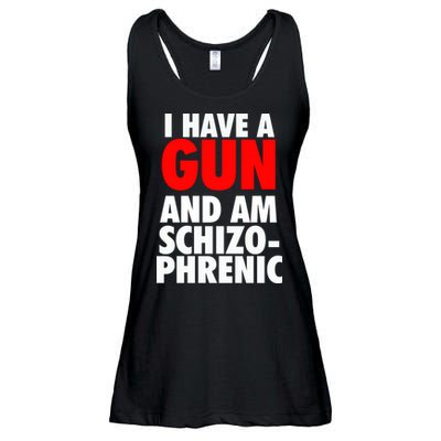 I Have A Gun And Am Schizophrenic Ladies Essential Flowy Tank