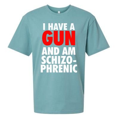 I Have A Gun And Am Schizophrenic Sueded Cloud Jersey T-Shirt