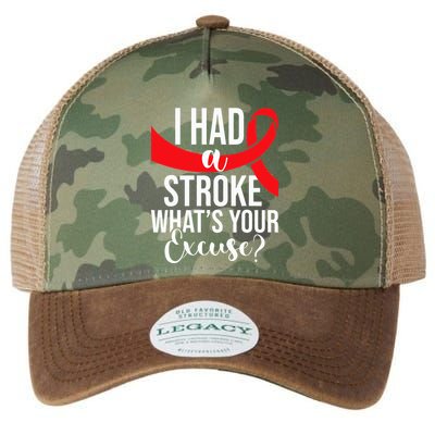 I Had A Stroke  Stroke Survivor Red Awareness Ribbon Legacy Tie Dye Trucker Hat