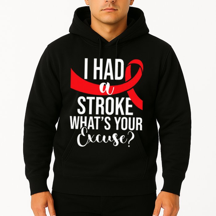 I Had A Stroke  Stroke Survivor Red Awareness Ribbon Hoodie
