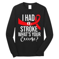 I Had A Stroke  Stroke Survivor Red Awareness Ribbon Long Sleeve Shirt