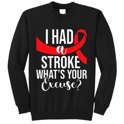 I Had A Stroke  Stroke Survivor Red Awareness Ribbon Sweatshirt
