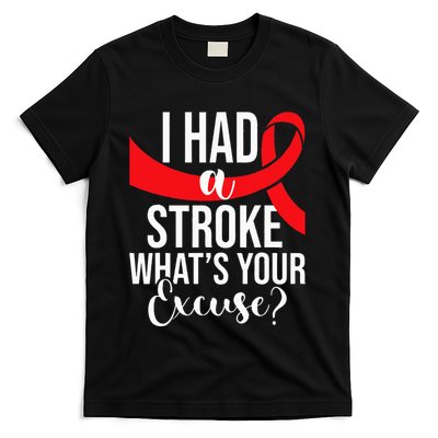I Had A Stroke  Stroke Survivor Red Awareness Ribbon T-Shirt