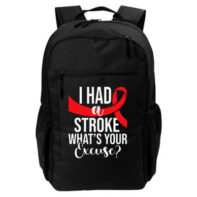 I Had A Stroke  Stroke Survivor Red Awareness Ribbon Backpack
