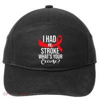 I Had A Stroke  Stroke Survivor Red Awareness Ribbon 7-Panel Snapback Hat