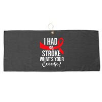 I Had A Stroke  Stroke Survivor Red Awareness Ribbon Large Microfiber Waffle Golf Towel