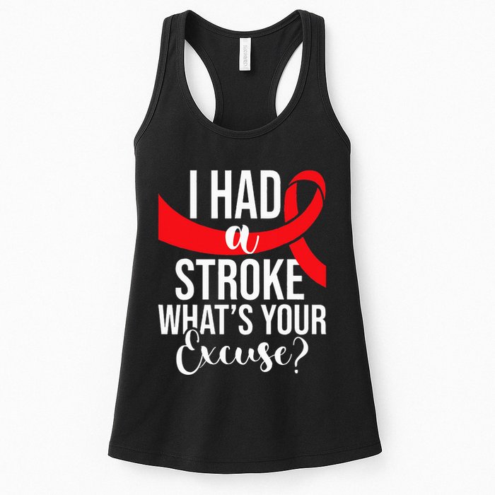 I Had A Stroke  Stroke Survivor Red Awareness Ribbon Womens Tank Top