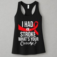 I Had A Stroke  Stroke Survivor Red Awareness Ribbon Womens Tank Top