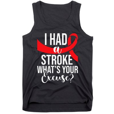 I Had A Stroke  Stroke Survivor Red Awareness Ribbon Tank Top