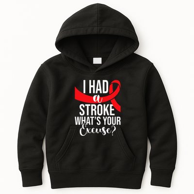 I Had A Stroke  Stroke Survivor Red Awareness Ribbon Kids Hoodie