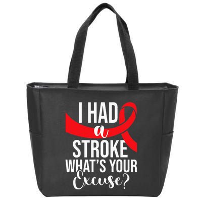 I Had A Stroke  Stroke Survivor Red Awareness Ribbon Zip Tote Bag