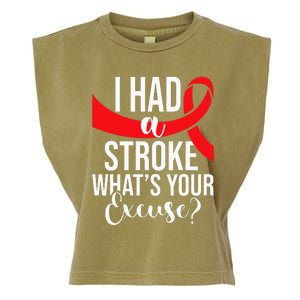 I Had A Stroke  Stroke Survivor Red Awareness Ribbon Garment-Dyed Women's Muscle Tee