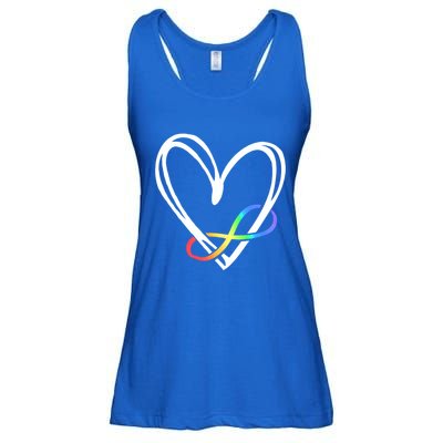Infinity Heart Autism Awareness Love Needs No Words Tie Dye Funny Gift Ladies Essential Flowy Tank