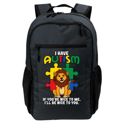 I Have Autism Puzzle Piece Lion Awareness Day Asperger Cute Gift Daily Commute Backpack