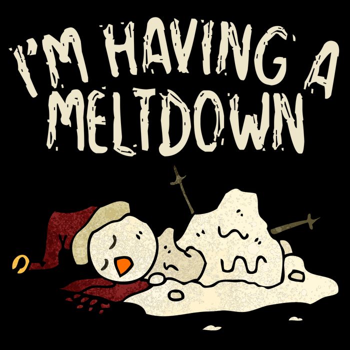I'm Having A Meltdown Funny Snowman Stripe Pom Pom Beanie