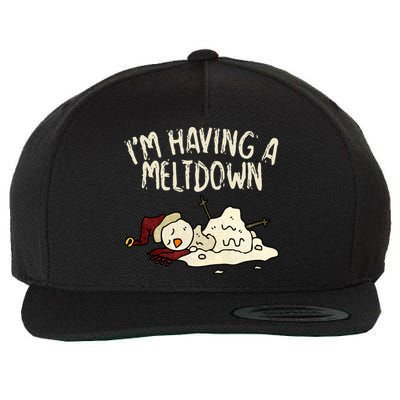 I'm Having A Meltdown Funny Snowman Wool Snapback Cap