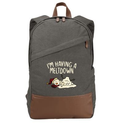 I'm Having A Meltdown Funny Snowman Cotton Canvas Backpack