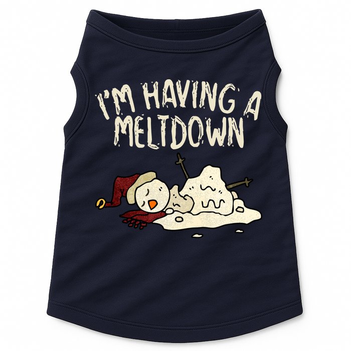 I'm Having A Meltdown Funny Snowman Doggie Tank