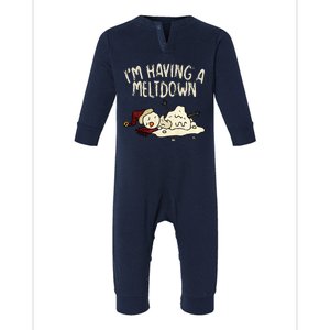 I'm Having A Meltdown Funny Snowman Infant Fleece One Piece