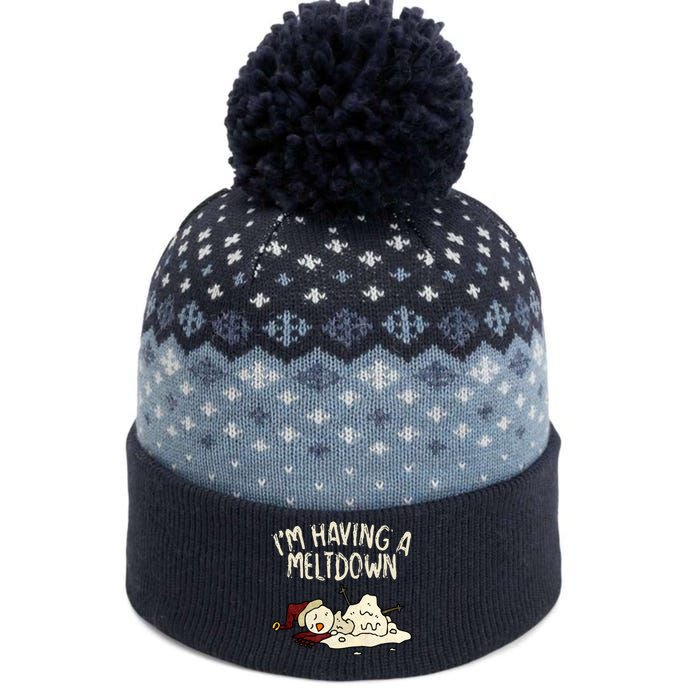 I'm Having A Meltdown Funny Snowman The Baniff Cuffed Pom Beanie