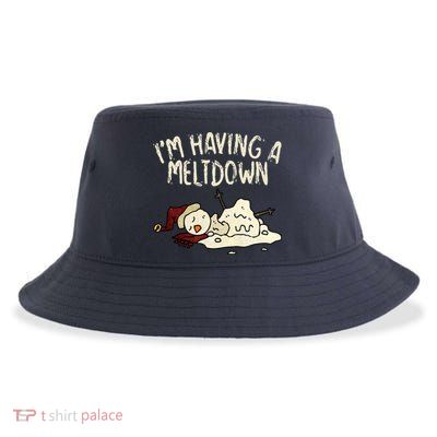 I'm Having A Meltdown Funny Snowman Sustainable Bucket Hat