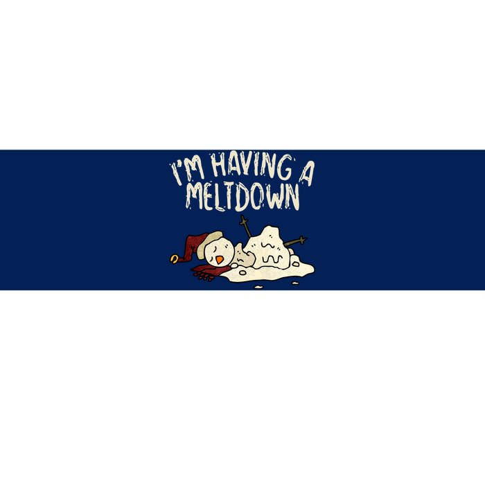 I'm Having A Meltdown Funny Snowman Bumper Sticker