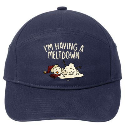 I'm Having A Meltdown Funny Snowman 7-Panel Snapback Hat