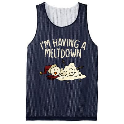 I'm Having A Meltdown Funny Snowman Mesh Reversible Basketball Jersey Tank