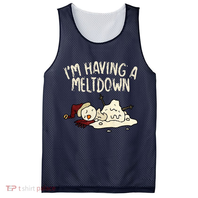 I'm Having A Meltdown Funny Snowman Mesh Reversible Basketball Jersey Tank