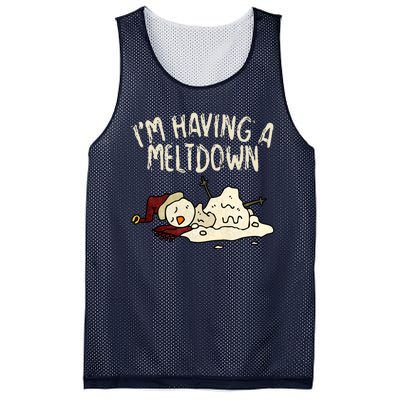 I'm Having A Meltdown Funny Snowman Mesh Reversible Basketball Jersey Tank