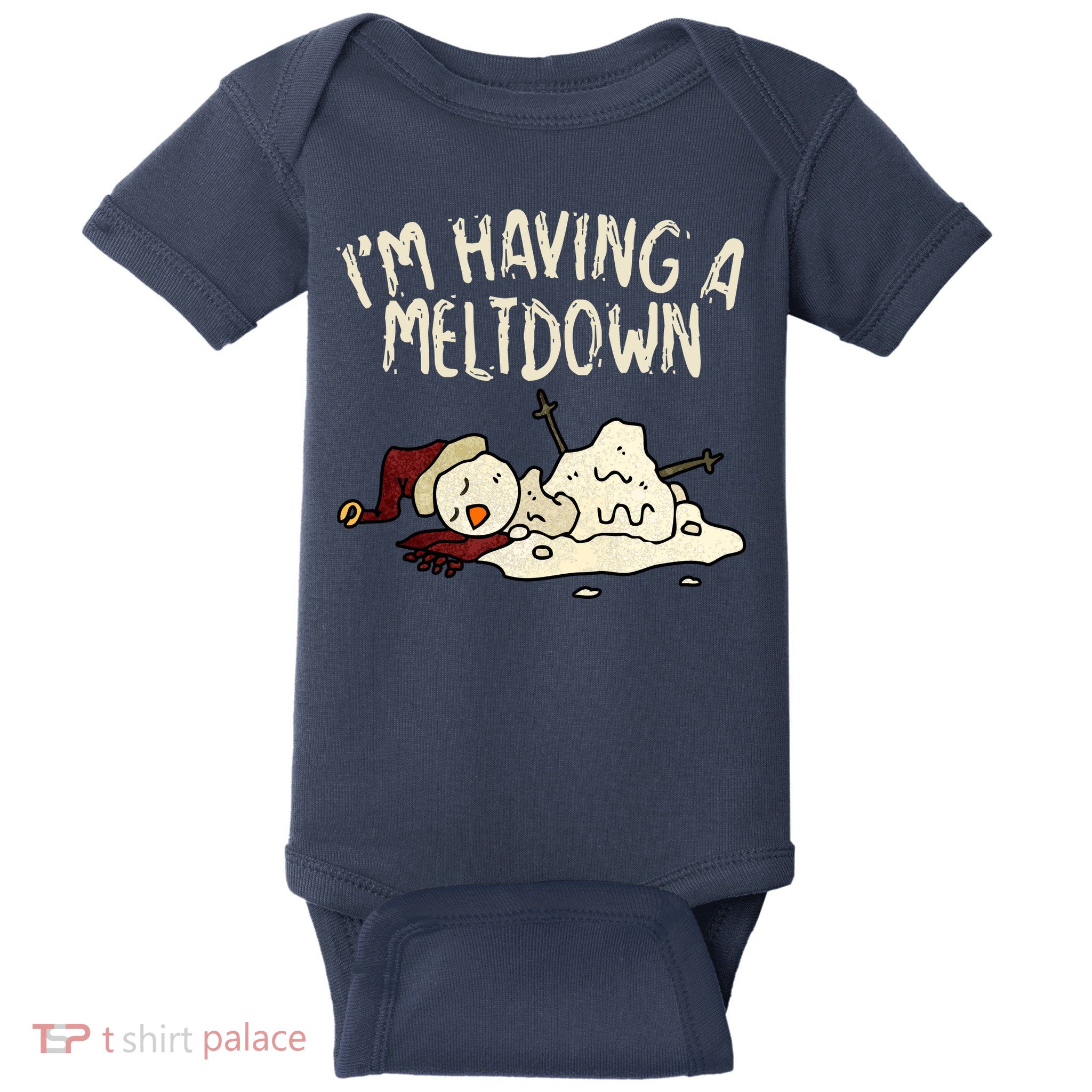 I'm Having A Meltdown Funny Snowman Baby Bodysuit