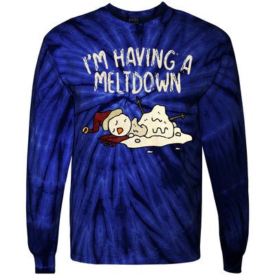 I'm Having A Meltdown Funny Snowman Tie-Dye Long Sleeve Shirt