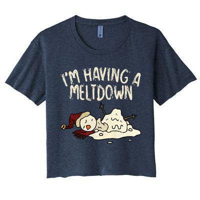 I'm Having A Meltdown Funny Snowman Crop Top
