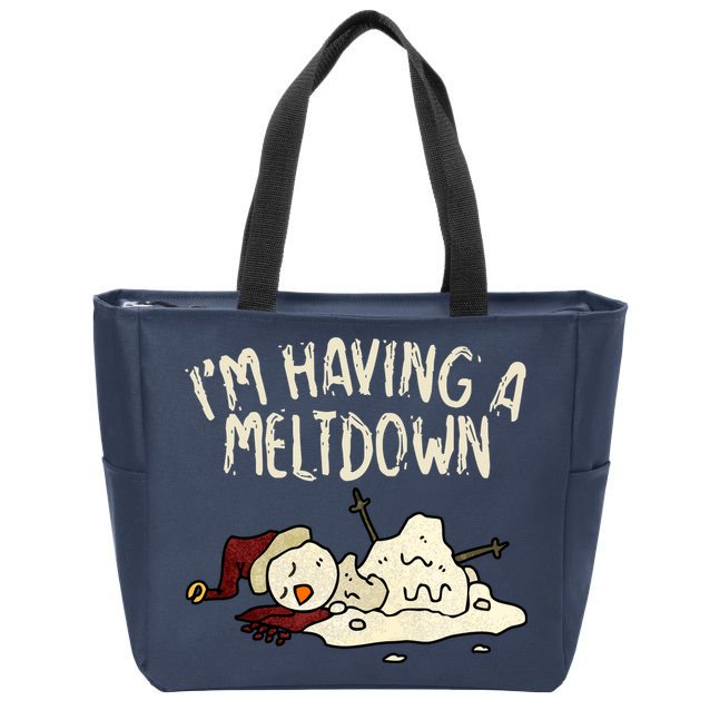 I'm Having A Meltdown Funny Snowman Zip Tote Bag