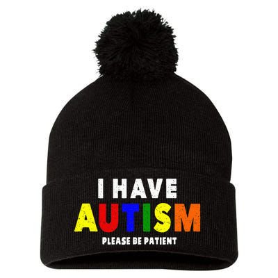 I Have Autism Please Be Patient Pom Pom 12in Knit Beanie