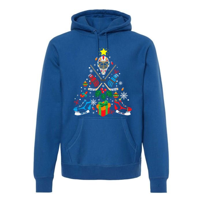 Ice Hockey And Hockey Christmas Trees Funny Gift Or Ice Hockey Cute Gift Premium Hoodie